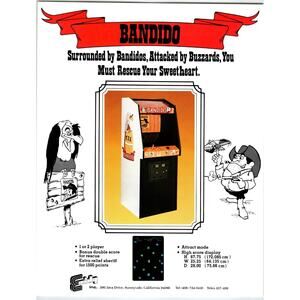 Bandido Exidy Arcade Game Flyer Original 1980 Vintage Retro Video 8.5" x 11"